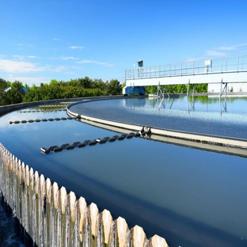 Modern urban wastewater treatment plant.